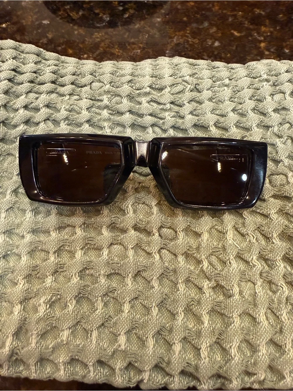 Prada Glossy Black Square Sunglasses